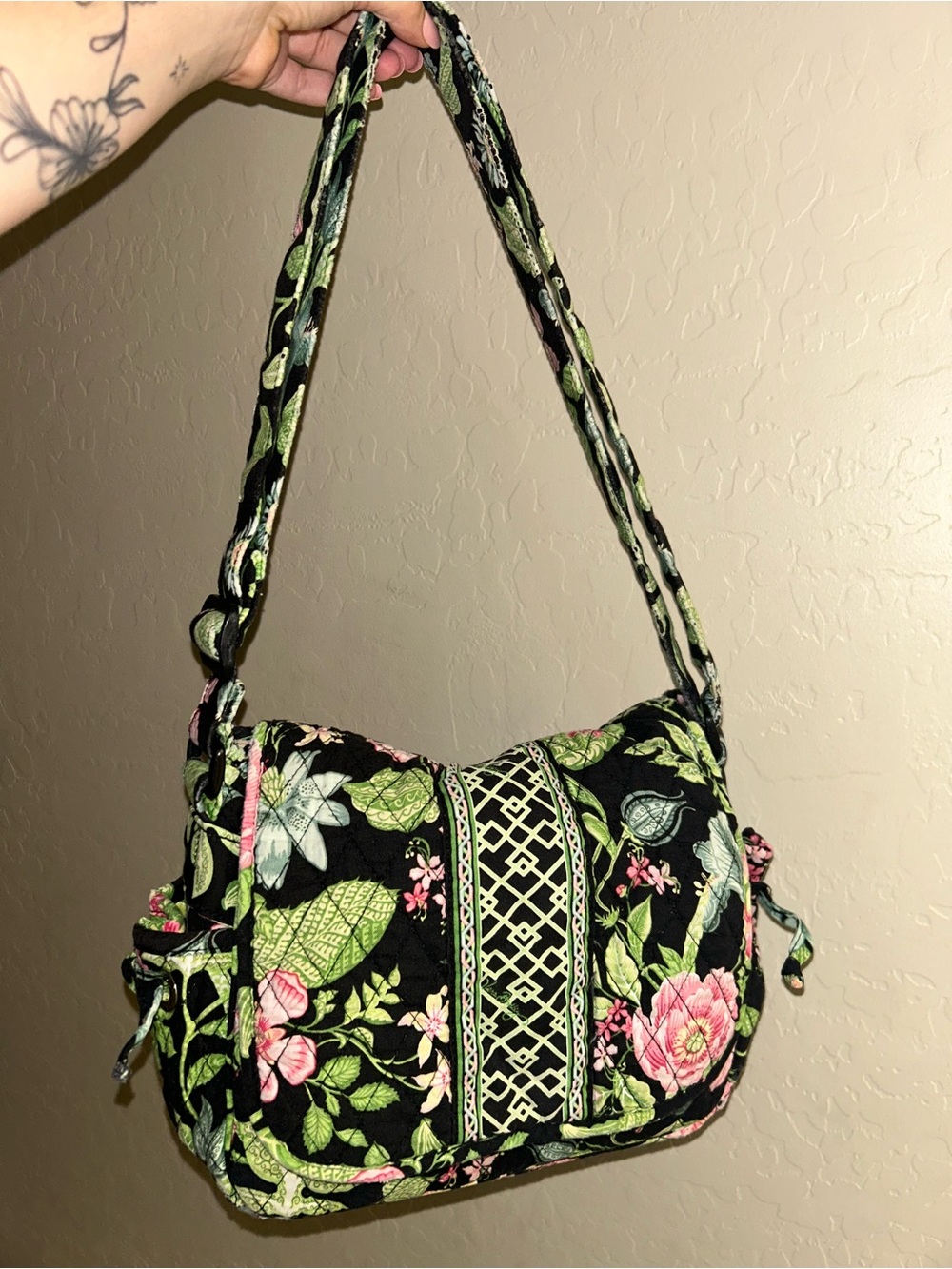 Vera Bradley botanical Lindsey shoulder bag